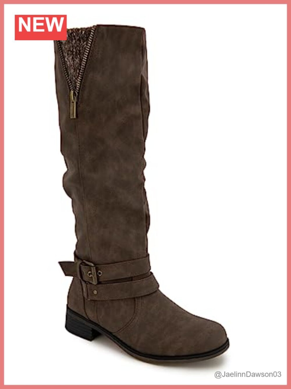 XOXO Mayne-b Mid Calf Bootie Zip Round Toe Flat - Women's Casual Fall Boots